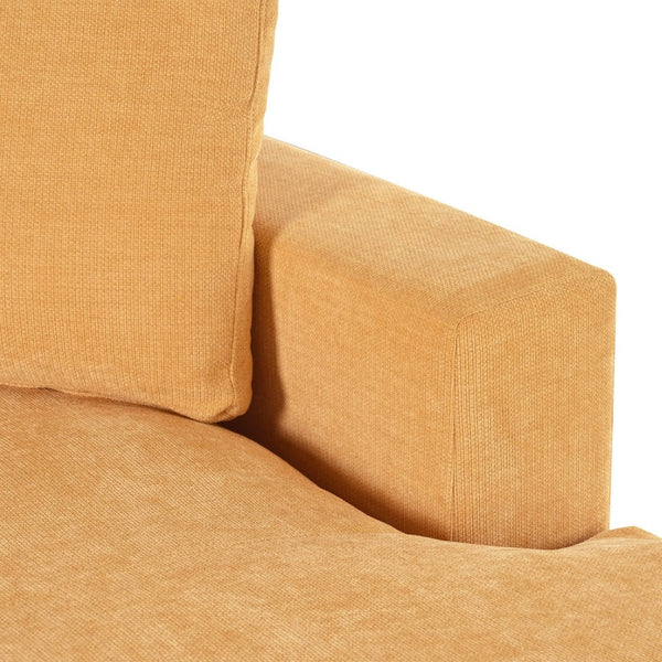 English Elm Mirod Oversized Chaise Lounge with Birch Legs Pillow Back Polyester Upholstered Seating Yellow N760P196662Y