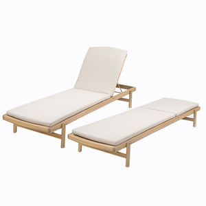 English Elm Christopher Knight Home® - Mallorca Acacia Wood Chaise Lounges Set Of 2 With Water-Repellent Cushions For Outdoor Relaxation N775P263984T