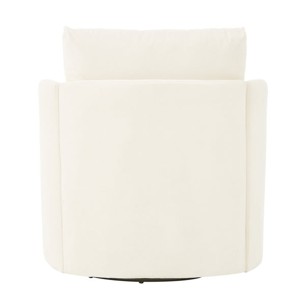 English Elm 360° Swivel Chair - Elegant Chenille Barrel Armchair With Curved Design For Living Room & Office Comfort N719P272681A