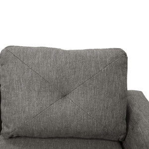 English Elm 2-PCS Ash Black Sectional Sofa with Reversible Chaise, 112" x 85" x 35" Cotton-Blend Fabric Comfort B089S00108