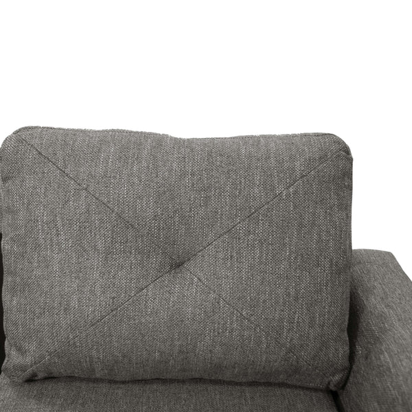 English Elm 2-PCS Ash Black Sectional Sofa with Reversible Chaise, 112" x 85" x 35" Cotton-Blend Fabric Comfort B089S00108