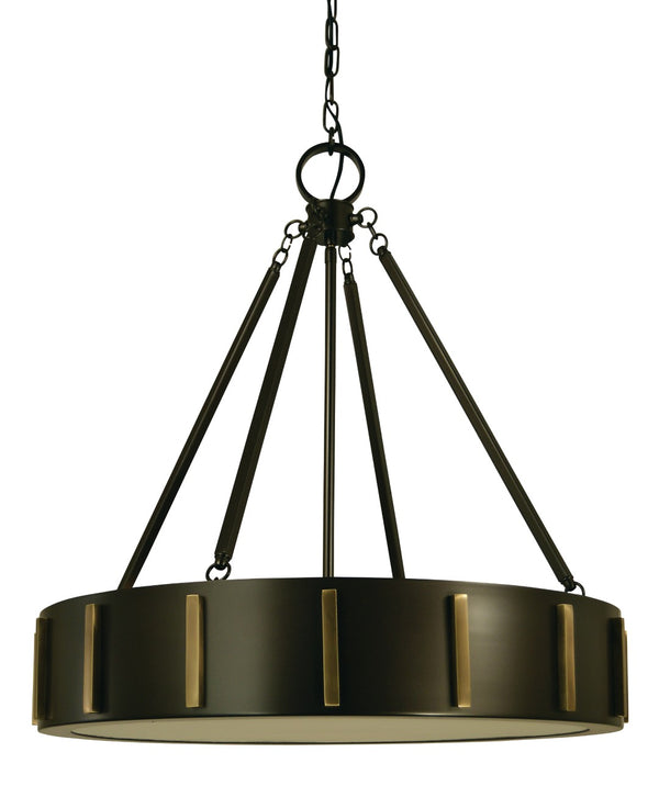 Framburg 4-light Stunning Pantheon Pendant With Opalescent Glass Diffuser | Handcrafted American Elegance Mahogany Bronze With Antique Brass Metal 4594 Mb/Ab