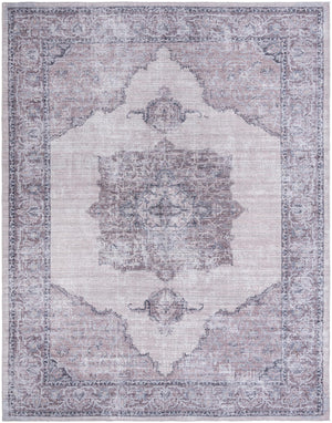 Unique Loom Mangata Mariah Machine Made Medallion Rug Ivory and Gray, Black 10' 6" x 13' 1"