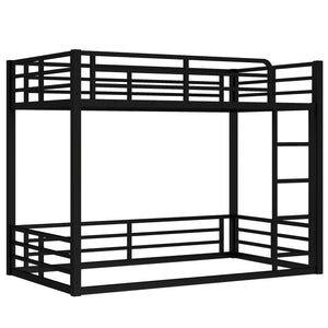 English Elm Metal Twin Xl Bunk Bed Frame - Heavy-Duty, Noise-Reduced Design For Kids, Teens & Adults, Black Finish W1580S00157