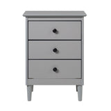 Walker Edison Solid Wood Nightstand - 3 Drawers, Grey Finish, Modern Design