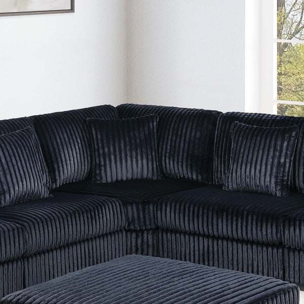 English Elm Contemporary Modular Sectional Sofa with Corduroy Upholstery Usb Port and Ottoman B011S02237