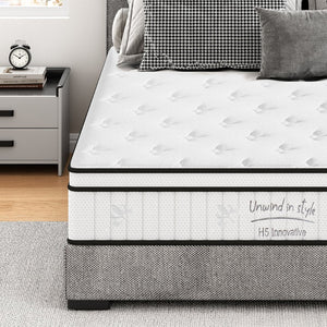 English Elm Twin Hybrid Mattress with Pocketed Coils and Memory Foam for Spinal Support W2889P453412