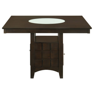 English Elm Tolland Counter-Height Cappuccino Dining Table with 1-Door Storage, Lazy Susan & Seating for Eight B062S00798