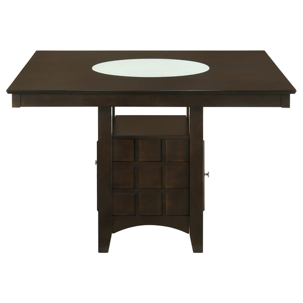 English Elm Tolland Counter-Height Cappuccino Dining Table with 1-Door Storage, Lazy Susan & Seating for Eight B062S00798