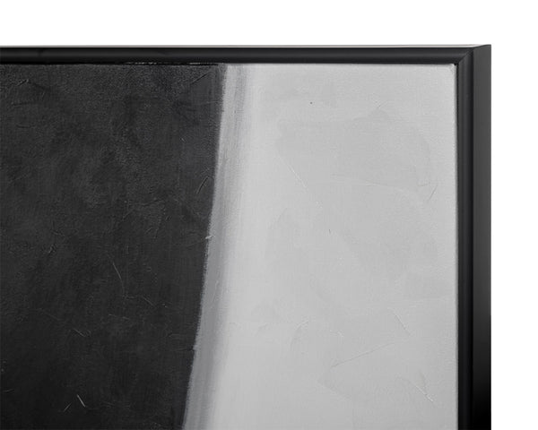 Sunpan Double Cross Wall Art - Hand-Painted Black and White Diptych for Modern Home Décor, Set of 2