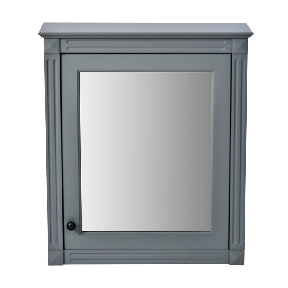 English Elm 24'' 24'' Wall Mounted Bathroom Mirror Cabinet with Adjustable Shelves, Space-Saving Modern Storage Solution Grey N710P195492E