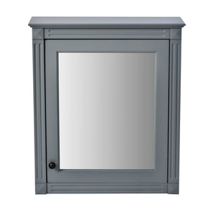 English Elm 24'' 24'' Wall Mounted Bathroom Mirror Cabinet with Adjustable Shelves, Space-Saving Modern Storage Solution Grey N710P195492E
