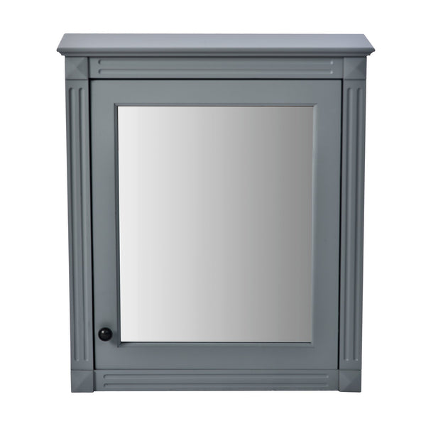 English Elm 24'' 24'' Wall Mounted Bathroom Mirror Cabinet with Adjustable Shelves, Space-Saving Modern Storage Solution Grey N710P195492E