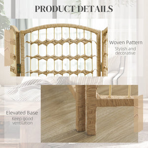 English Elm Homcom Eight Panel Woven Bamboo Room Divider Arched Freestanding Privacy Partition W2225P485585