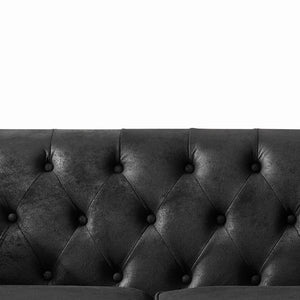 English Elm 3+2 Seater Sofa Set – Luxurious Chesterfield Tech Fabric Couch For Living Room, Office, Or Apartment W3373S00005