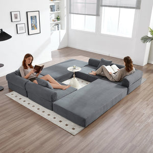 English Elm United We Win Convertible Sofa Bed - Plush Corduroy With Memory Foam, Perfect For Small Spaces! W1568S00252-GIGA