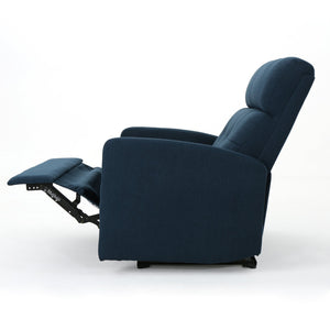 English Elm Christopher Knight Home® - Reclining Loveseat with Push-Back Recline, Plush Tufted Fabric Sofa, Compact Wall-Hugger Design Navy Blue 61372.00