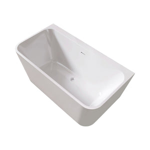 English Elm 55" Freestanding Acrylic Soaking Tub Rectangular Gloss White Spa Bath for Master T3785P380642