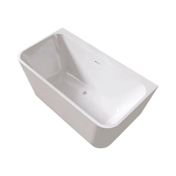 English Elm 55" Freestanding Acrylic Soaking Tub Rectangular Gloss White Spa Bath for Master T3785P380642
