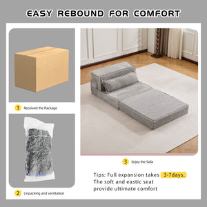 English Elm Compression Modular Floor Sofa Bed - Versatile, No Assembly Required, Cozy Fleece With Memory Foam Comfort W3723P377154