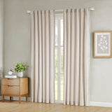 Madison Park Taylor Artisan Clipped Jacquard Light Filtering Rod Pocket/Back Tab Single Curtain Panel MP40-8432 Natural