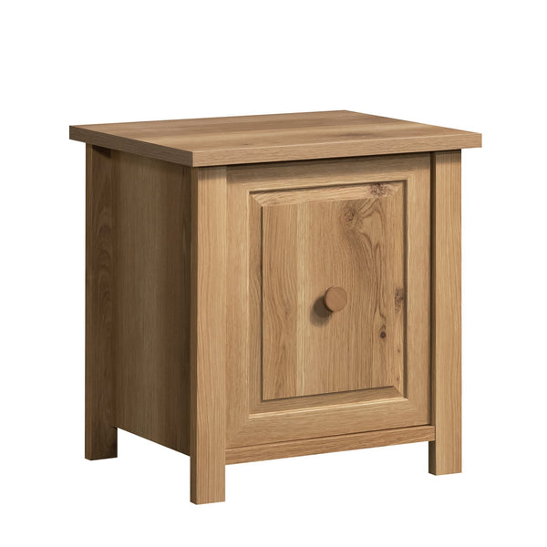 English Elm Night Stand - Rustic Brown Compact Storage Solution With Reversible Door, Ideal For Small Spaces B356P367971