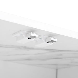 English Elm ON-TREND Modern APP-Controlled LED TV Stand for TVs up to 105" with Faux Marble Top, Tempered Glass Doors, Ample Storage, Cable Management, and High Load Capacity for Living Room Entertainment Center White N721P171537K