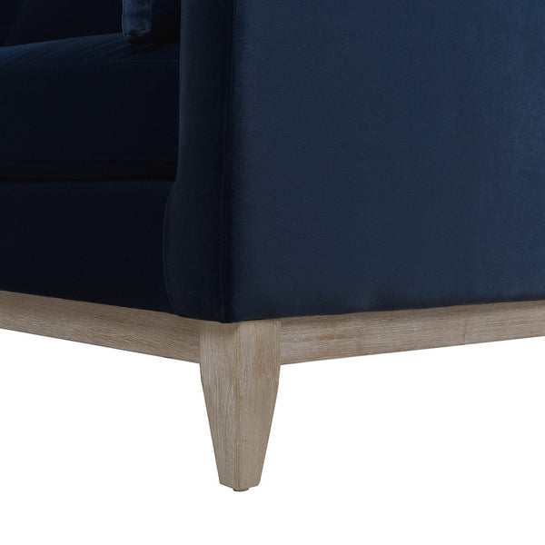 English Elm Jennifer Taylor Home - Knox 84" Modern Farmhouse Sofa In Dark Navy Velvet - Cozy, Durable, And Stylish For Any Living Space B2719P238334