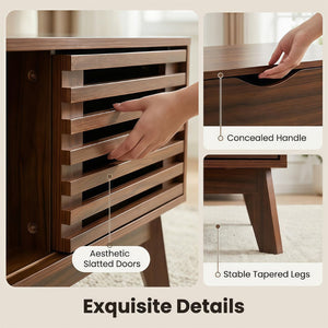 English Elm Lift Top Coffee Table Walnut Finish Mid Century Hidden Storage Slatted Cabinet W3204P465920