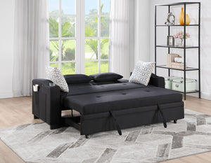 English Elm Bastien Convertible Sleeper Loveseat with Usb Charging Cupholders and Pocket Coil Support B2749S00232