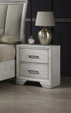 Contemporary Style Nightstand End Table with Two Storage Drawers, Solid Wood, Dark Wood Finish