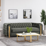 Christopher Knight Home® - Noble House - Keyser Modern Glam Tufted Velvet 3 Seater Sofa