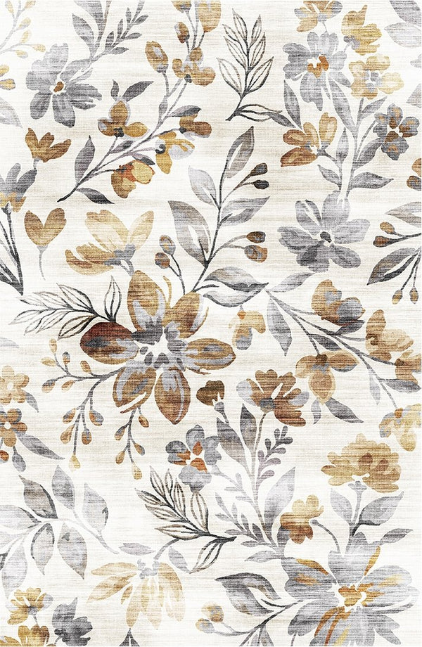 English Elm SPHINX Polyester Indoor/Outdoor Washable Accent Rug 30x46 White Gray Non-Slip Kid & Pet Friendly B186P261383