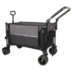 English Elm Multi-functional Folding Wagon with All-terrain Wheels Adjustable Handle Outdoor Hauler W2932P289380