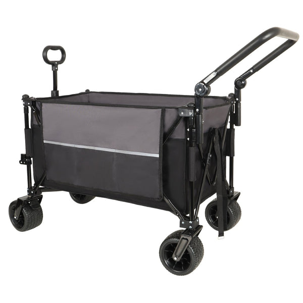 English Elm Multi-functional Folding Wagon with All-terrain Wheels Adjustable Handle Outdoor Hauler W2932P289380