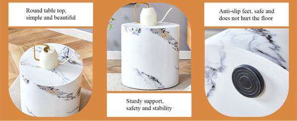 English Elm The Elegant Cylindrical Table – Versatile Coffee, Dining, Or Writing Desk With Stylish Patterned Design W1151P200297-GIGA