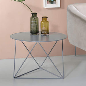 English Elm Metal Modern Geometric Round Accent Table with Irregular Metal Base for Contemporary Living Room Decor Gray B016P311141