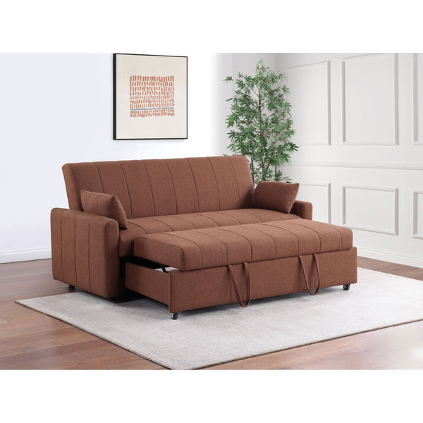 English Elm Westwind Bouclé Channel Tufted Sleeper Sofa with Pull Out Bed for Guest Rooms Copper B062P451685