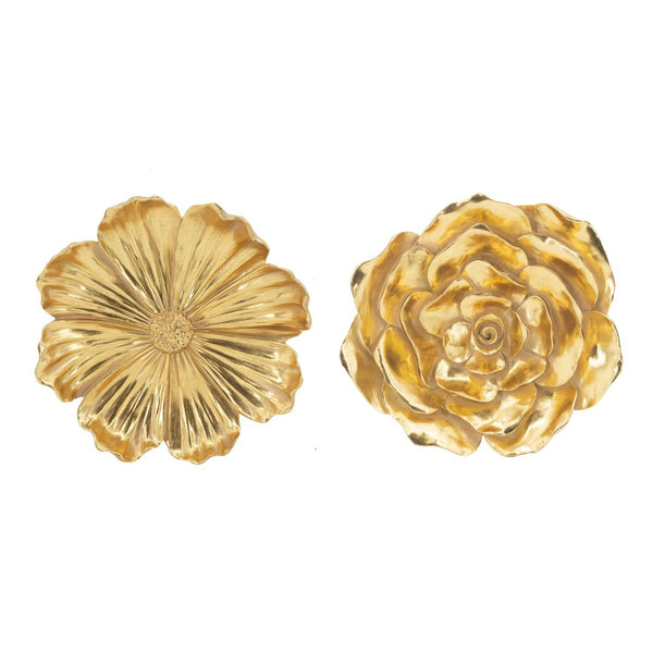 English Elm S/2 Gold Rose Wall Accents - Elegant Floral Decor Set For Timeless Home Elegance & Style Upgrade W2078P223125-GIGA