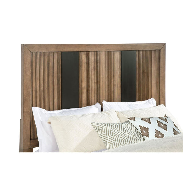 English Elm Moraga Queen Storage Bed with Fluted Ash Veneer Headboard and Footboard Drawers B062S01675