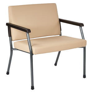 OSP Home Furnishings Bariatric Big and Tall Guest Chair with Reinforced Metal Frame for Waiting Rooms Buff BC9603-R104