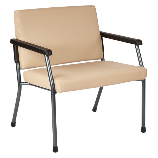 OSP Home Furnishings Bariatric Big and Tall Guest Chair with Reinforced Metal Frame for Waiting Rooms Buff BC9603-R104