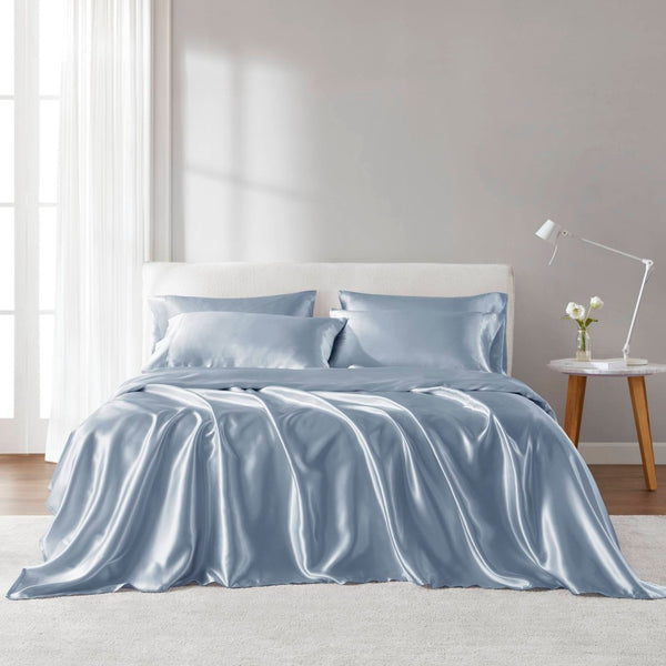 English Elm Satin Luxury Sheet Set Full - Silky Smooth, Easy Care Bedding With Deep Pocket For Ultimate Comfort B035P294191-GIGA