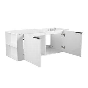 English Elm 48 Modern Bathroom Vanity Sink Combo with Soft-Close Doors, Engineered Wood, Spacious Storage, Easy Assembly Ameican White Oak W1972S00012