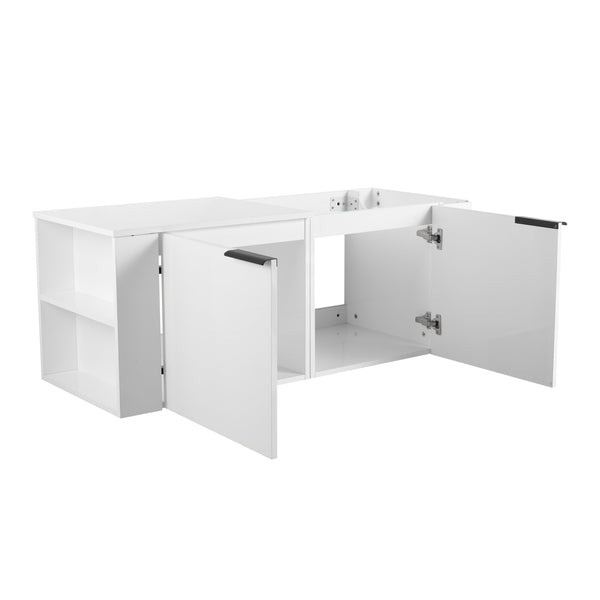 English Elm 48 Modern Bathroom Vanity Sink Combo with Soft-Close Doors, Engineered Wood, Spacious Storage, Easy Assembly Ameican White Oak W1972S00012