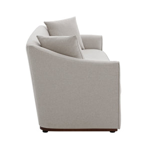 English Elm Modern Chenille Three Seater Sofa with Rubberwood Base and Wrap Around Arms for Living Room Grey N763S000110E