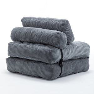 English Elm Folding Floor Sofa Bed Convertible Lounge Chair with Shredded Foam Fill for Bedroom Dark Gray W2200P442794