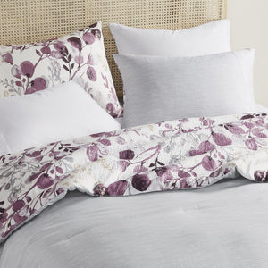 JLA Home Super Listing - Reversible lightweight floral and stripe seersucker comforter set - breathable, Oeko-Tex certified cozy feel 90 L x 90 W x 1.5H AM10-0126