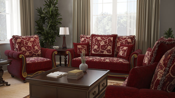 English Elm PrimeNest Timberline Convertible Upholstered Armchair with Storage & Sleeper, Chenille Comfort Seat Burgundy,Gold,Off White B030P286215