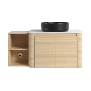 English Elm 42'' Wall-Mounted Bathroom Vanity With Ceramic Sink, Soft-Close Doors & Spacious Storage Solution W999S00474